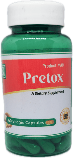 Pretox dietary supplement bottle